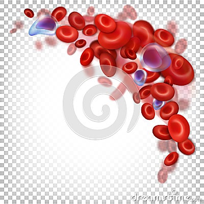 Red blood cells RBCs, erythrocytes. Cartoon Illustration