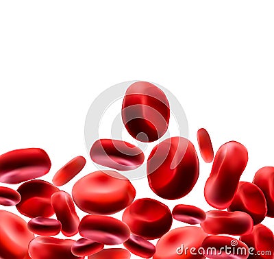 Red blood cells Use as a medical illustration is a 3D image and the word is written. Cartoon Illustration