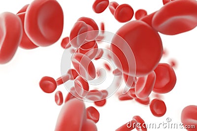 Red blood cells in vein or artery, flow inside inside a living organism, 3d rendering Stock Photo