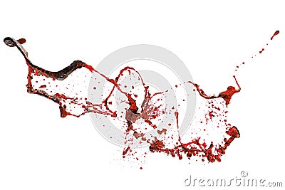 Red blood splash on white background Stock Photo