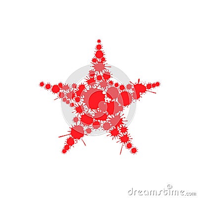 Red blood splash star Vector Illustration