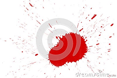 Red blood stain on white background Stock Photo