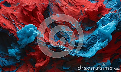 red and blue background Spectral Showdown Bold Reds Collide with Calm Blue Stock Photo