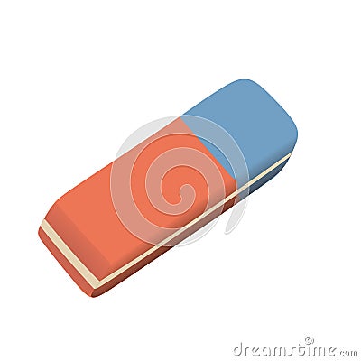 Red and blue eraser vector Vector Illustration