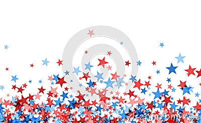 Red and blue falling stars background Vector Illustration