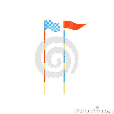 Red and blue golf clubs, sport equipment cartoon vector Illustration Vector Illustration