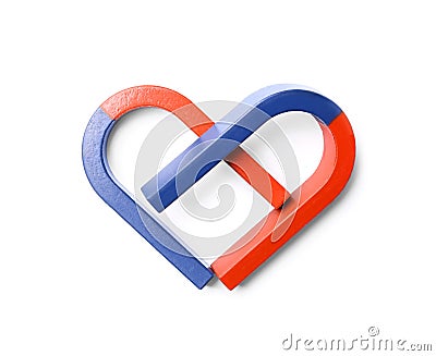 Red and blue horseshoe magn Stock Photo