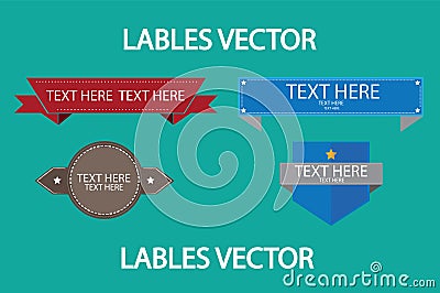 Red and Blue Lables Vector Vector Illustration