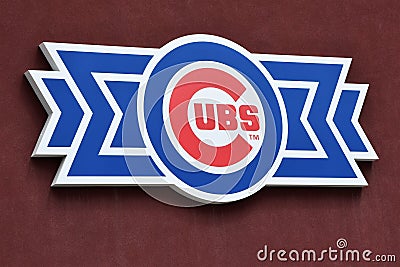 Baseball logo of the Chicago Cubs Editorial Stock Photo