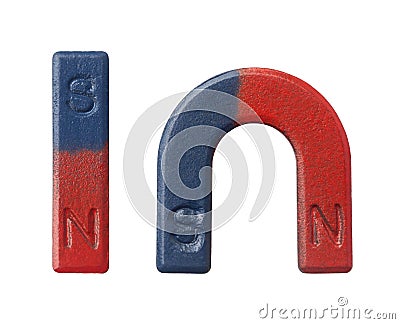 red and blue magnet Stock Photo