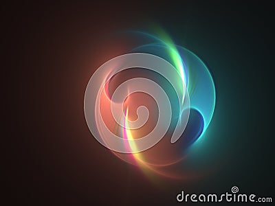 Red and blue neon mandala background Stock Photo