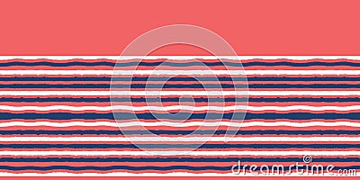 Red blue ocean regatta stripes seamless vector border pattern. Hand drawn seaside banner edging. Aqua nautical textiles, maritime Stock Photo