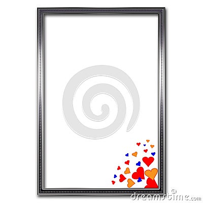 Red Blue Orange Silver Frame Heart Icon Image Sign Love Flat Design Vector Illustration Stock Photo