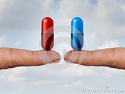 Red And Blue Pill Stock Photo