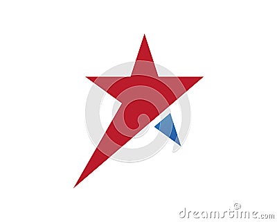 Red and blue Star symbols Logo Template vector icon Vector Illustration