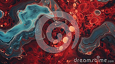 a red and blue swirls Stock Photo