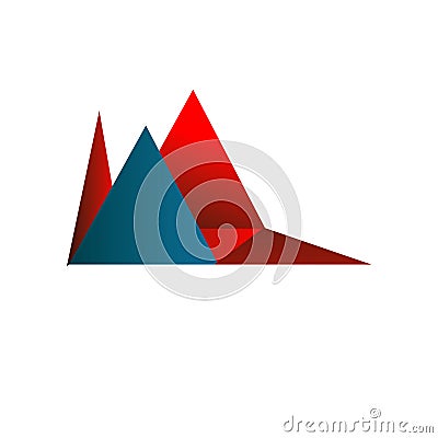 Red and blue triangle abstract logo banner isolated background Vector Illustration