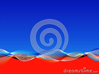 Red and blue wavy background Vector Illustration