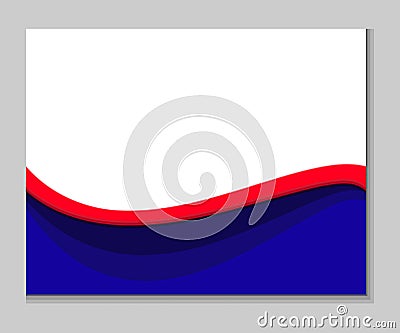 Red blue white abstract wavy background Vector Illustration