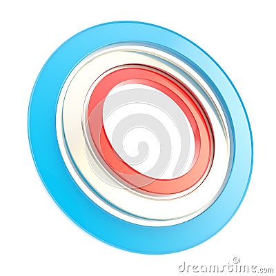 Red, blue and white copyspace round circle frames Stock Photo