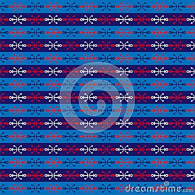 Red blue white nautical stripe Stock Photo