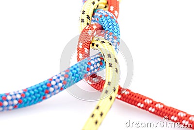 Red blue yellow rope braid Stock Photo