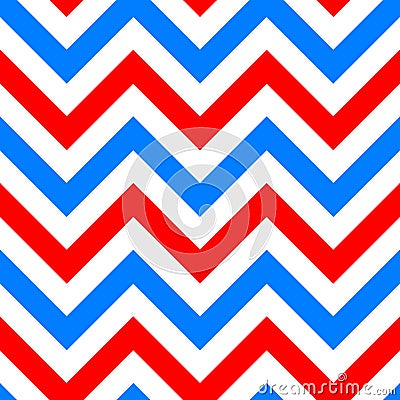 Red and blue zigzag seamless pattern Vector Illustration