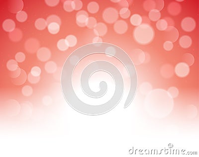 Red bokeh abstract festive background. Red christmas light shine bright holiday magic decoration Vector Illustration