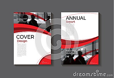 Red book cover design modern cover abstract Brochure cover temp Vector Illustration