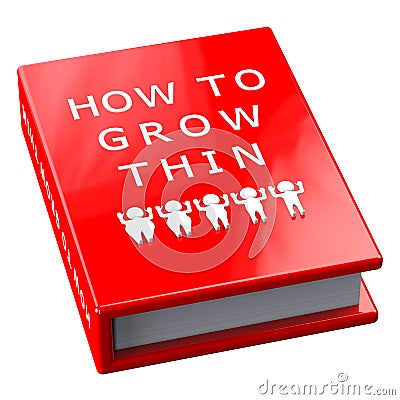 Red book with words how to grow thin Stock Photo