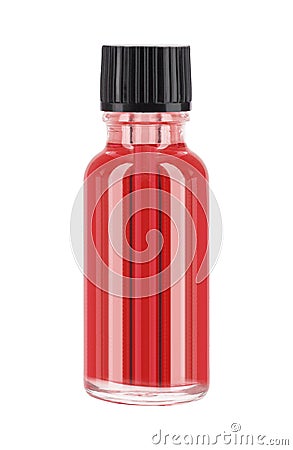 Red bottle in white background Stock Photo