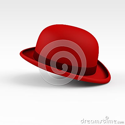 Red bowler hat Stock Photo