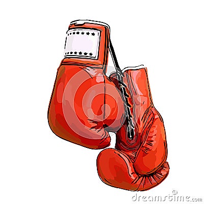 Red boxing gloves Vector Illustration