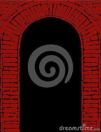 Red brick arch with black Vector Illustration