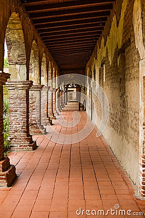 Monastery Hallway Stock Photo