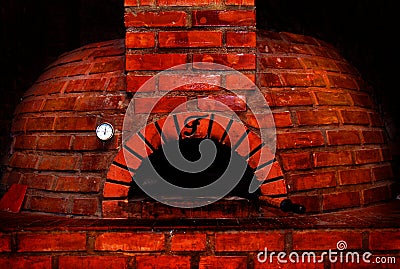 Red brick oven Stock Photo