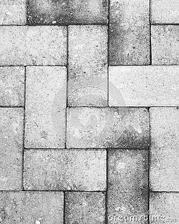 Red brick pavement and floor : black and white shot Stock Photo