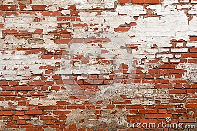 Red brick with plaster Stock Photo