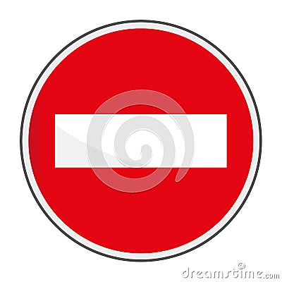 Red brick stop caution warning alert sign vector illustration, isolated on white background. Be careful, do not symbol and web Vector Illustration