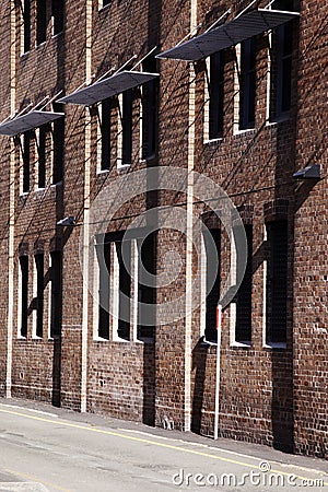 Red Brick Wall Building, Sydney, Australia Stock Photo