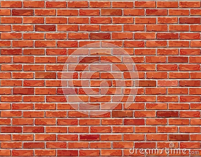 Red brick wall seamless background - texture Vector Illustration