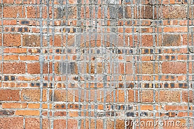 Red brick wall at square format as background and texture Stock Photo