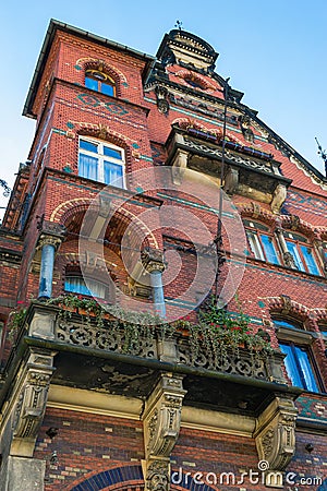 Red bricked house Stock Photo