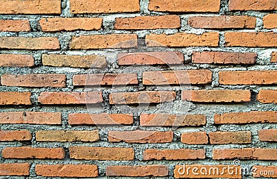 A red bricks arranged with cement of unfinished house Stock Photo