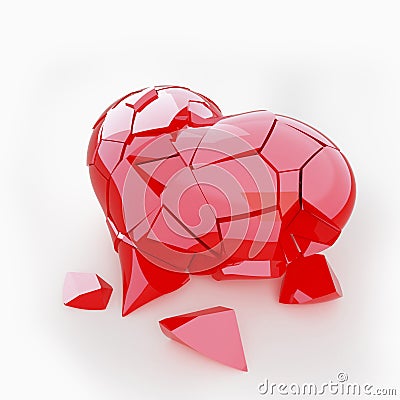 Red broken heart Stock Photo