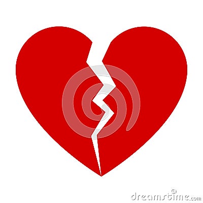 Red broken heart Vector Illustration