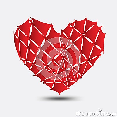 Red broken heart vector, heart icon, logo, flat icon for apps and website, love sign, valentine symbol, polygon graphic Vector Illustration