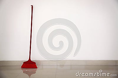 Red broom Stock Photo