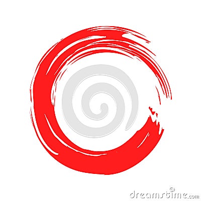 Red Brush Enso Stock Photo