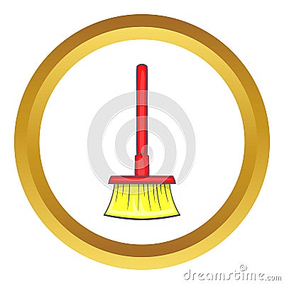 Red brush for a floor vector icon Vector Illustration